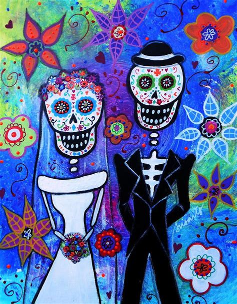 Dia De Los Muertos Art De Los Muertos Painting Married Couple
