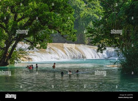 Agua Azul Waterfalls Chiapas Mexico Stock Photo Alamy