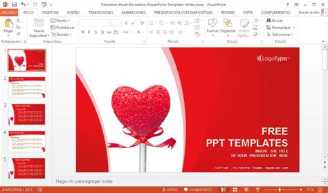 Plantilla Powerpoint De Corazón Para San Valentín