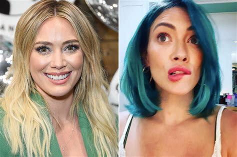 Hilary Duff Debuts New Blue Hair For Easter