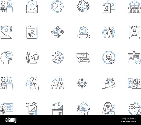 Brand Management Line Icons Collection Strategy Identity Leadership