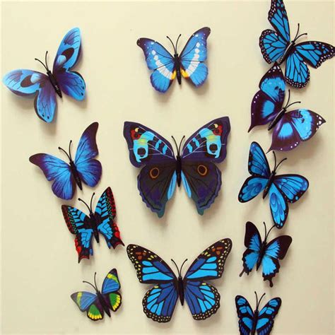 Butterfly 3d Wall Stickers 12 Pieces Sugar And Cotton