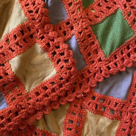 Vintage Crochet Handmade Afghan Lap Throw Blanket Colorful Granny