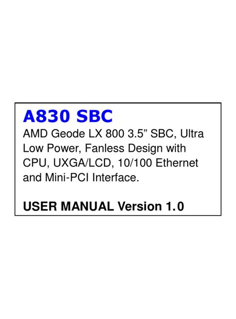 Winmate A830 Sbc User Manual Pdf Download Manualslib