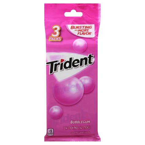 Save On Trident Sugar Free Bubble Gum 3 Pk Order Online Delivery