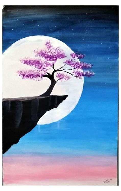 Easy Landscape Painting Ideas For Beginners Easy Tree Acrylic Pa Diy Canvas Art Painting