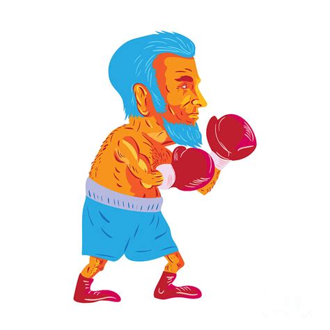 Bearded Boxer Boxing Cartoon Wpa Digital Art By Aloysius Patrimonio