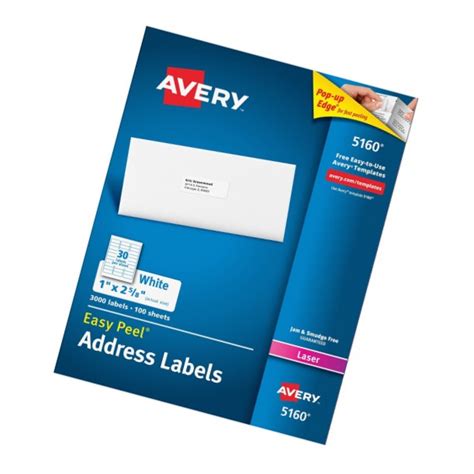Avery Easy Peel Labels Template 5160 Williamson