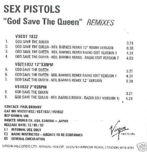 Sex Pistols God Save The Queen Remixes 2002 Cdr Discogs