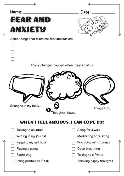fear and anxiety worksheets hot sex picture