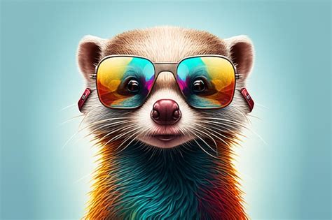 Premium Ai Image There Is A Picture Of A Ferret Wearing Sunglasses