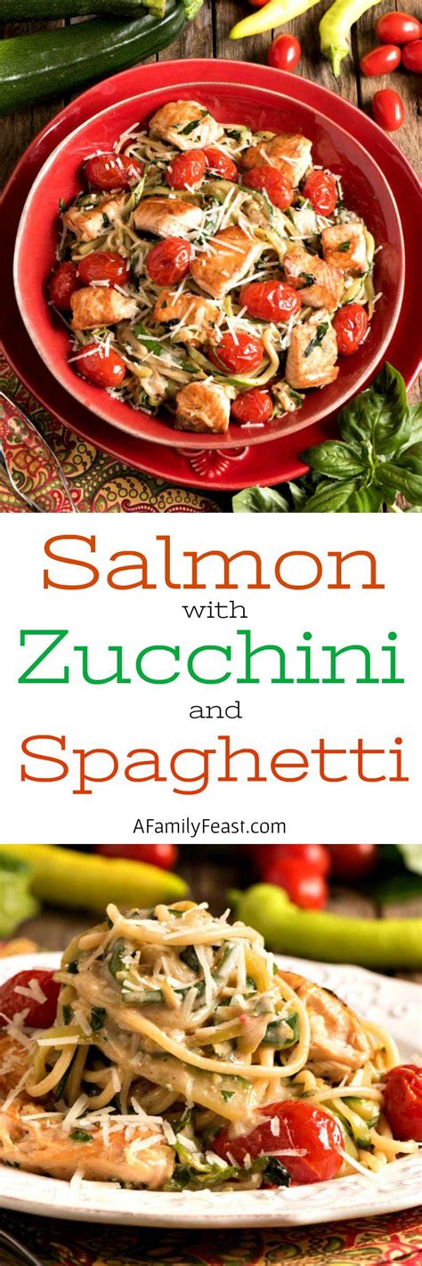 Salmon With Zucchini And Spaghetti