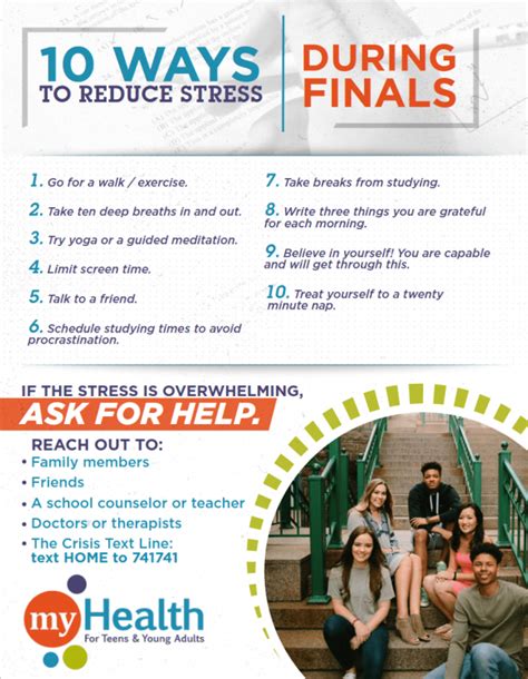 10 Ways To Reduce Stress During Finals Myhealth Clinic For Teens And