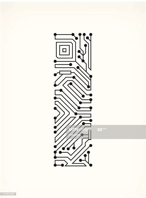Letter I Circuit Board on White Background | Circuit board design, Circuit tattoo, Circuit board ...