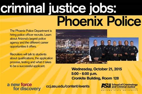 Potential careers for graduates with a criminal justice degree depend on degree specialization and type. Criminal Justice Jobs: Phoenix Police | School of ...