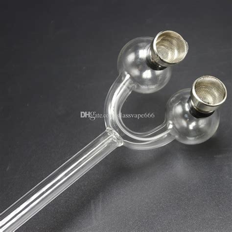 2020 Factory Price Double Burner Pipe Borosilicate Glass Smoking Pipes For Hookah Shisha Color