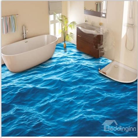 Blue Vivid Sea Wave Pattern Home Decorative Splicing Waterproof 3d