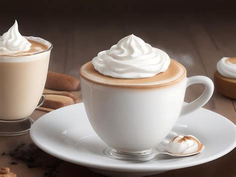 Premium Ai Image Classic Caf Charm Cappuccino And Whipped Cream