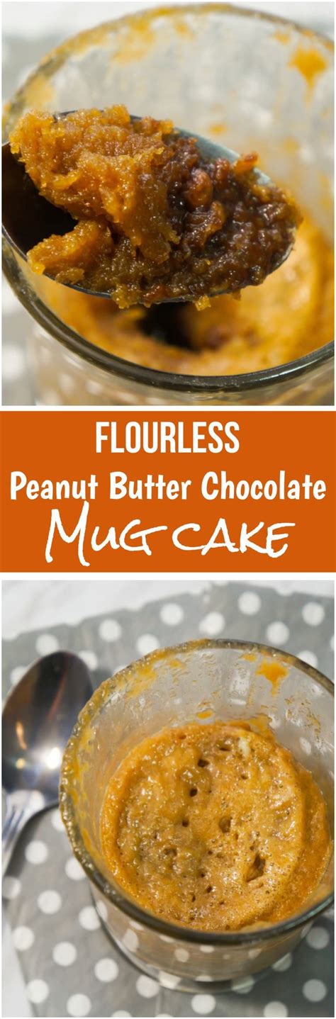 this flourless peanut butter chocolate mug cake is an easy single serve dessert that cooks up in