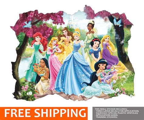 Disney Princesses 3d Wall Decal Cinderella Snow White Ariel Etsy