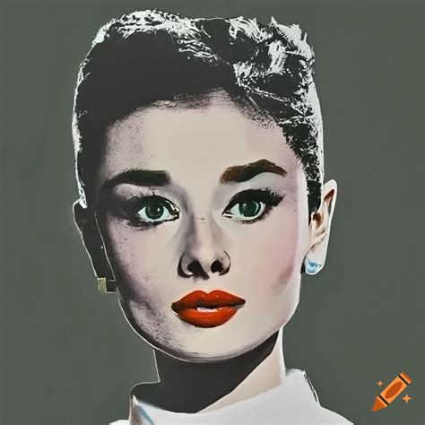 Audrey Hepburn Portrait With Pop Art Style On Craiyon