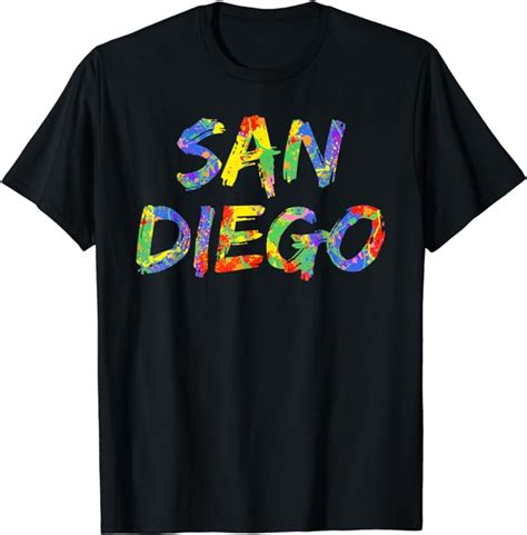 Colorful Rainbow Sd California Artwork City Pride San Diego T Shirt