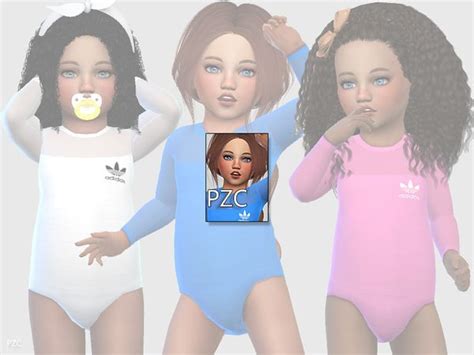 Pinkzombiecupcakes Toddler Sporty Bodysuit Sims Clothes Sims 4