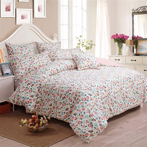 Amazon Com Brandream King Size Girls Floral Duvet Cover Bedding Sets Cotton Blush Pink
