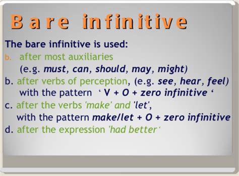 Maybe you would like to learn more about one of these? Is the "zero-complement verb" a bare infinitive or an ...