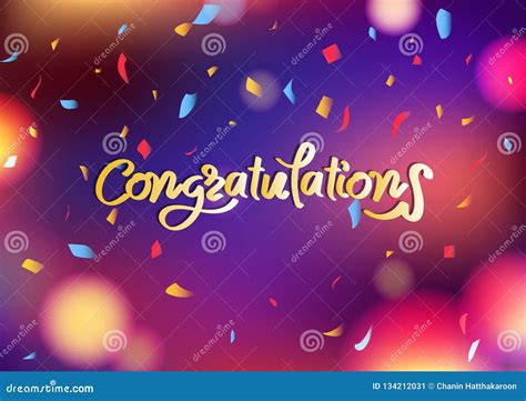 Congratulations Message Celebration Party Blurry Colorful Abstract