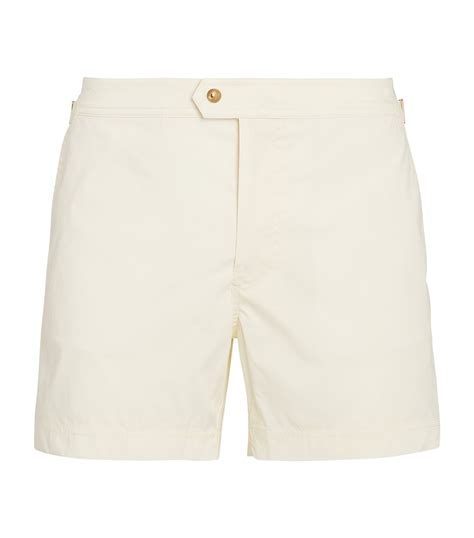 Mens Tom Ford Beige Technical Swim Shorts With Buckle Harrods