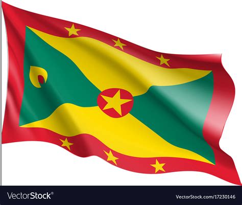 Waving Flag Of Grenada Royalty Free Vector Image