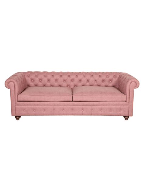 Chesterfield Solid Wood Three Seater Sofa