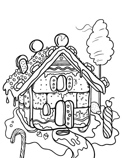 It's more like a mansion! Free Gingerbread House Coloring Page
