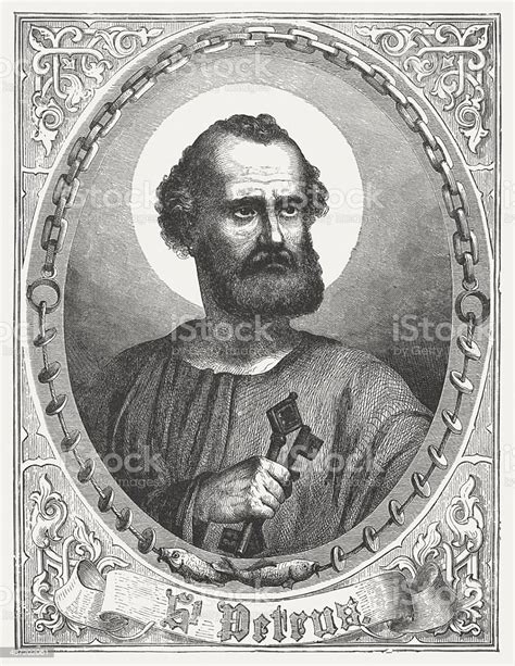 Saint Peter Wood Engraving Published In 1868 Stock Illustration