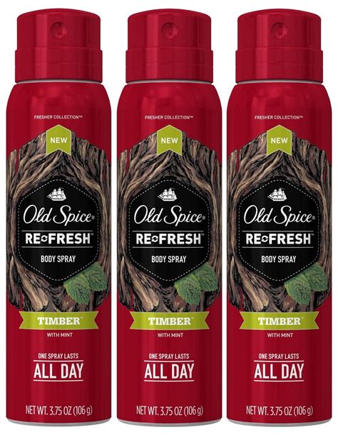 Old Spice Re Fresh Body Spray Fresher Collection Timber Net Wt 3