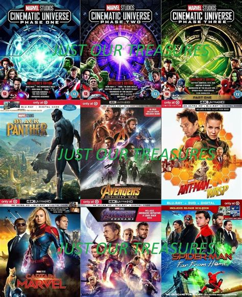 Marvel Cinematic Universe Phase 1 3 1 2 3 Target Exclusives Blu Ray