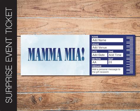 Printable Mamma Mia Broadway Surprise Ticket Mamma Mia Australia Ubicaciondepersonas Cdmx Gob Mx