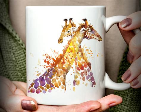Giraffe T Mug Watercolor Giraffe Coffee Mug Kitchen Art Etsy