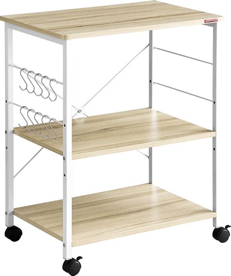 Mr Ironstone Kitchen Cart 3 Tier Kitchen Bakers Rack Utility Microwave