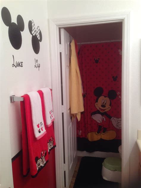 12 w x 12 l. Our Mickey and Minnie bathroom. | Kid bathroom decor ...