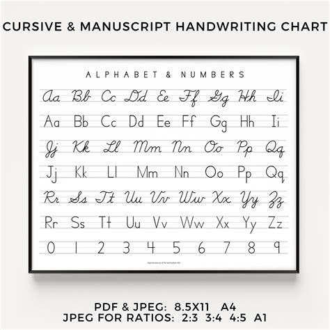 Alphabet In Cursive Printable Chart