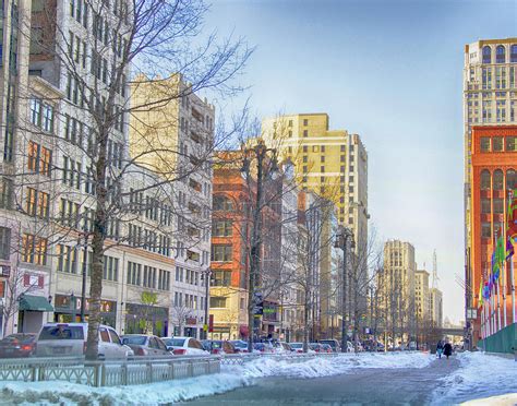 Winter In Downtown Detroit Photograph By Julie Underwood Pixels