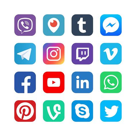 Social Media Icons Inspired By Facebook Instagram And Viber Youtube