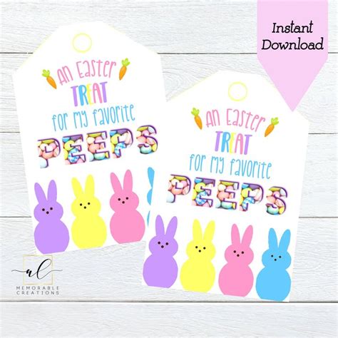 Peeps Easter Tags Printable Easter Tags Treats For My Peeps Etsy Easter Tags Easter Peeps