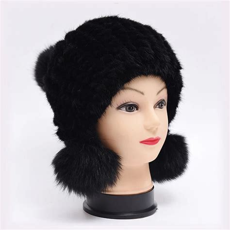 Fur Female Winter Hats Luxury Brand Designer Winter Cap Women Knitted