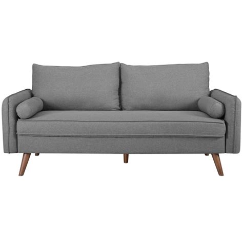 Revive Upholstered Fabric Sofa Light Gray By Modway