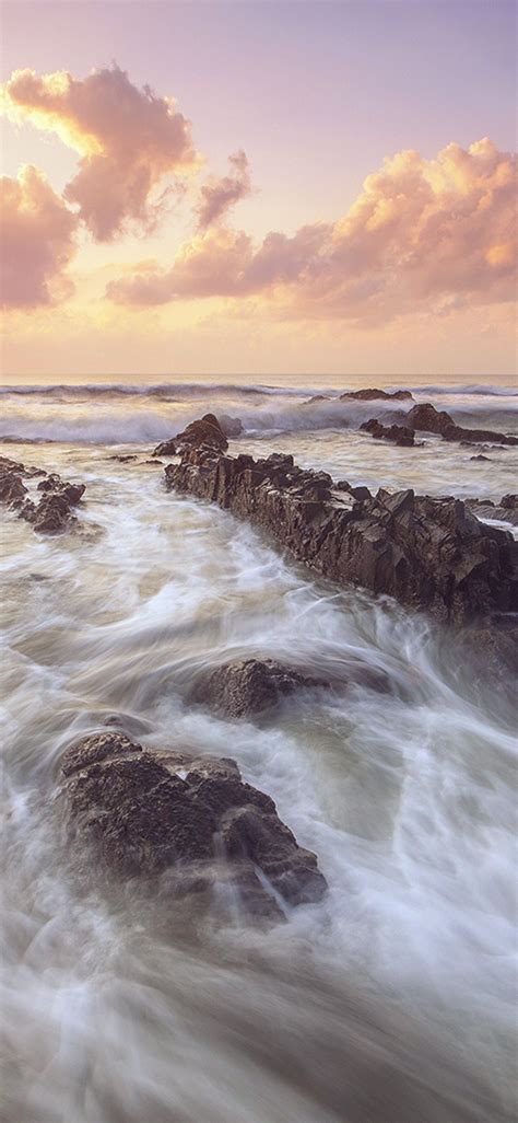 Apple Iphone Wallpaper Nf13 Sea Ocean Water Sunset Nature Flare