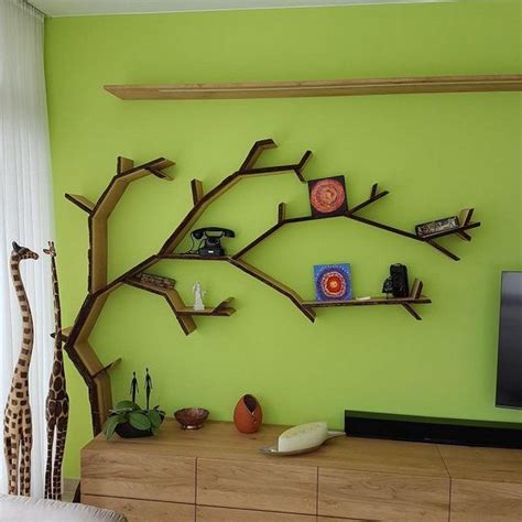 22 Build A Tree Wall Shelf House And Living Tree Bookcase Tree Shelf