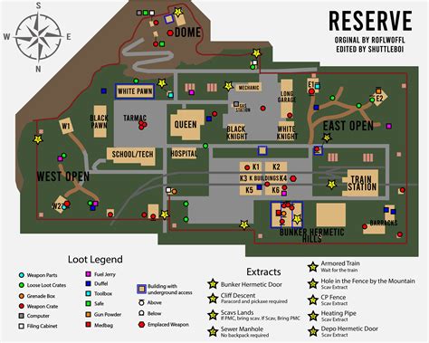 Edited A Reserve Map With Callouts Rescapefromtarkov